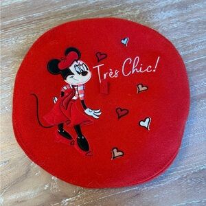 Red Minnie Mouse Beret Wristlet